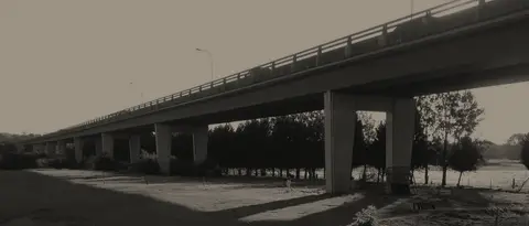 The bridge viaduct and its piers