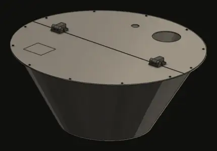 3D model of the modular hopper cover with access panels