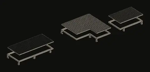 3D model of the modular stainless-steel maintenance platforms
