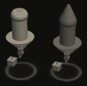 Concept renders of the telescopic buoy retracted and extended
