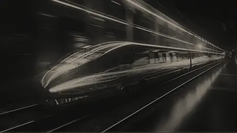 Illustration of a train in motion