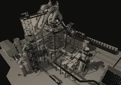 3D plant model of the blast furnace and surrounding structures